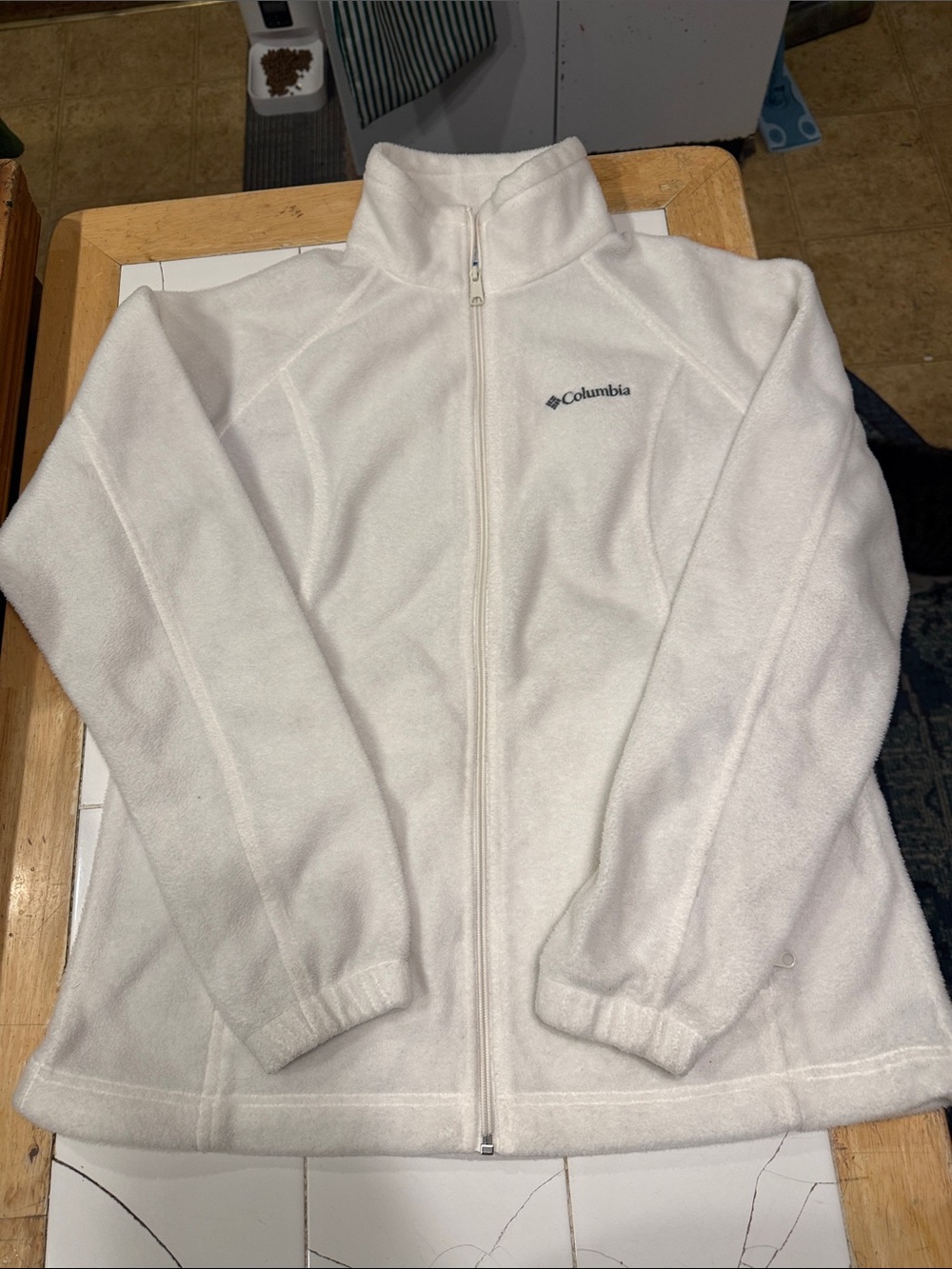 Columbia Cream Full-Zip Fleece Jacket